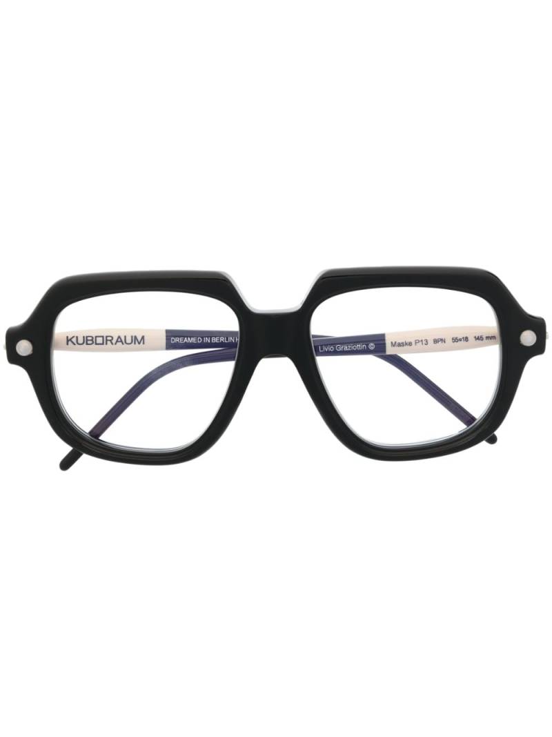 Kuboraum square-frame glasses - Black von Kuboraum