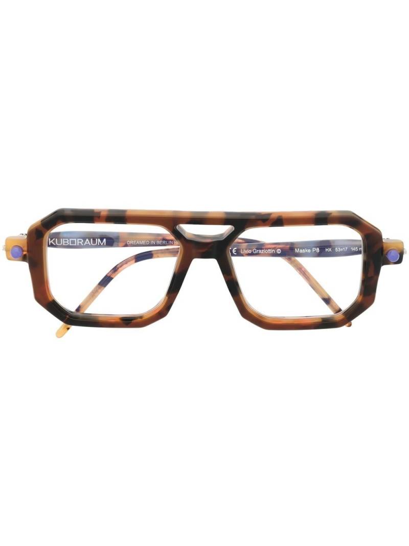 Kuboraum square-frame glasses - Brown von Kuboraum