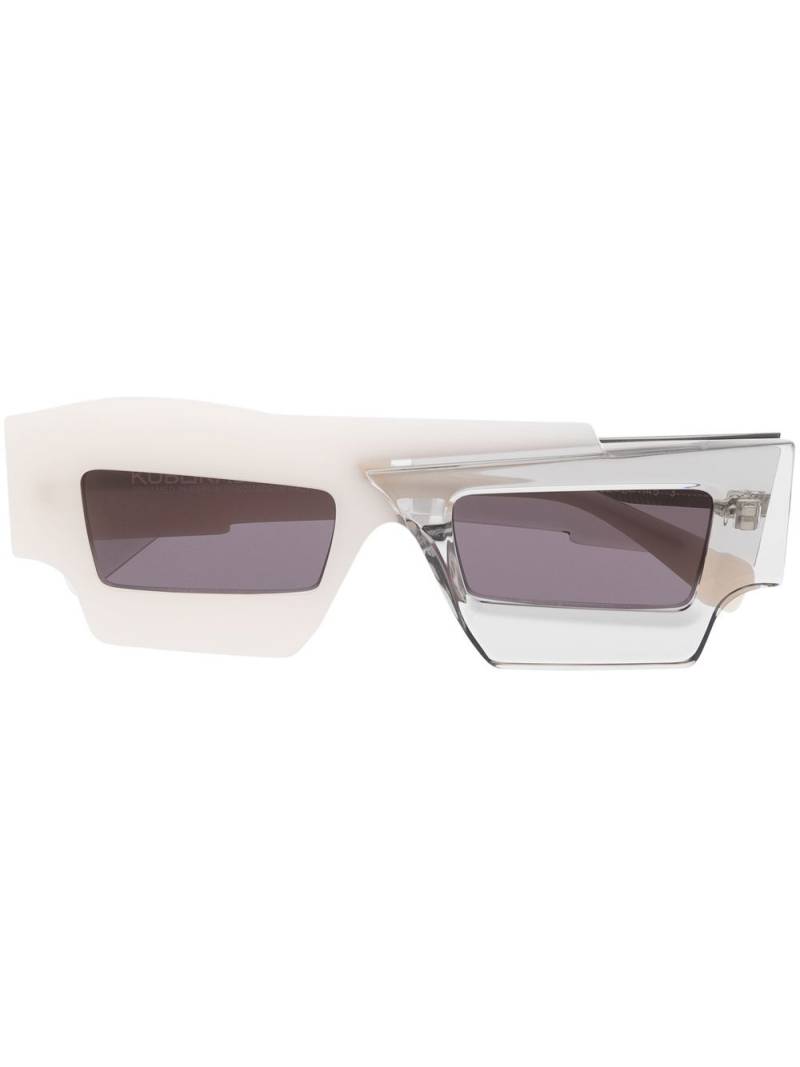 Kuboraum square tinted sunglasses - White von Kuboraum