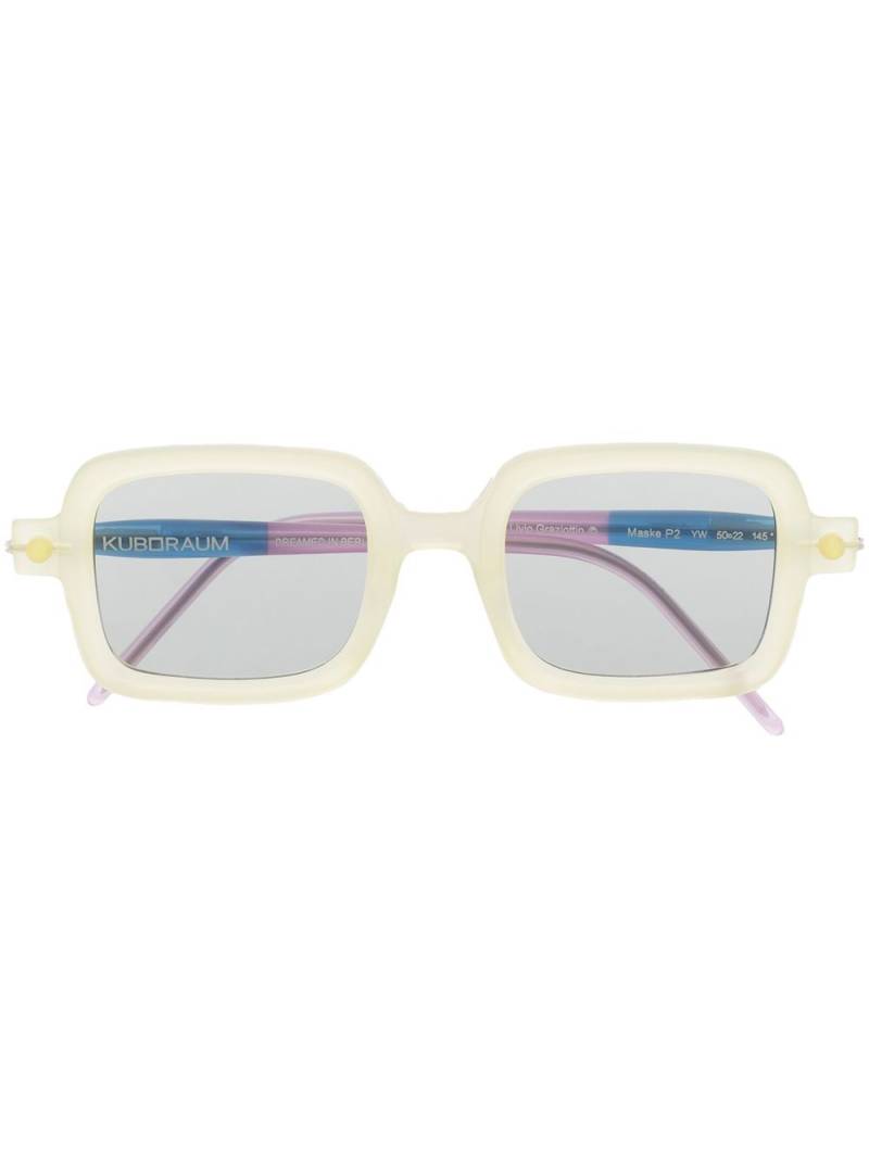 Kuboraum square two-tone sunglasses - Yellow von Kuboraum