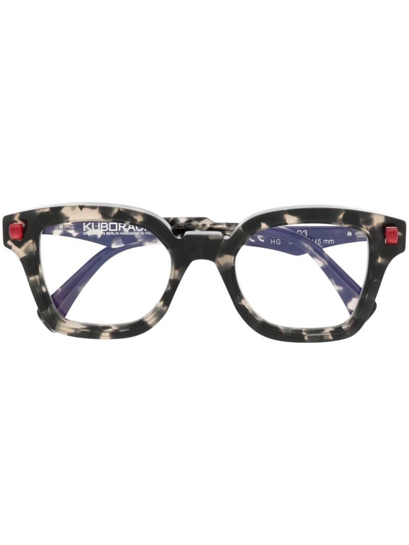 Kuboraum wayfarer-frame optical glasses - Black von Kuboraum