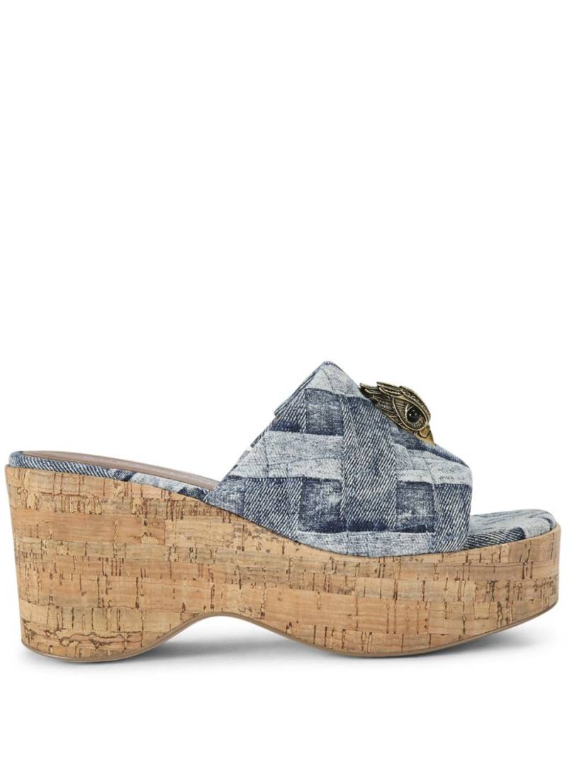 Kurt Geiger London Kensington Wedge 80mm denim mules - Blue von Kurt Geiger London