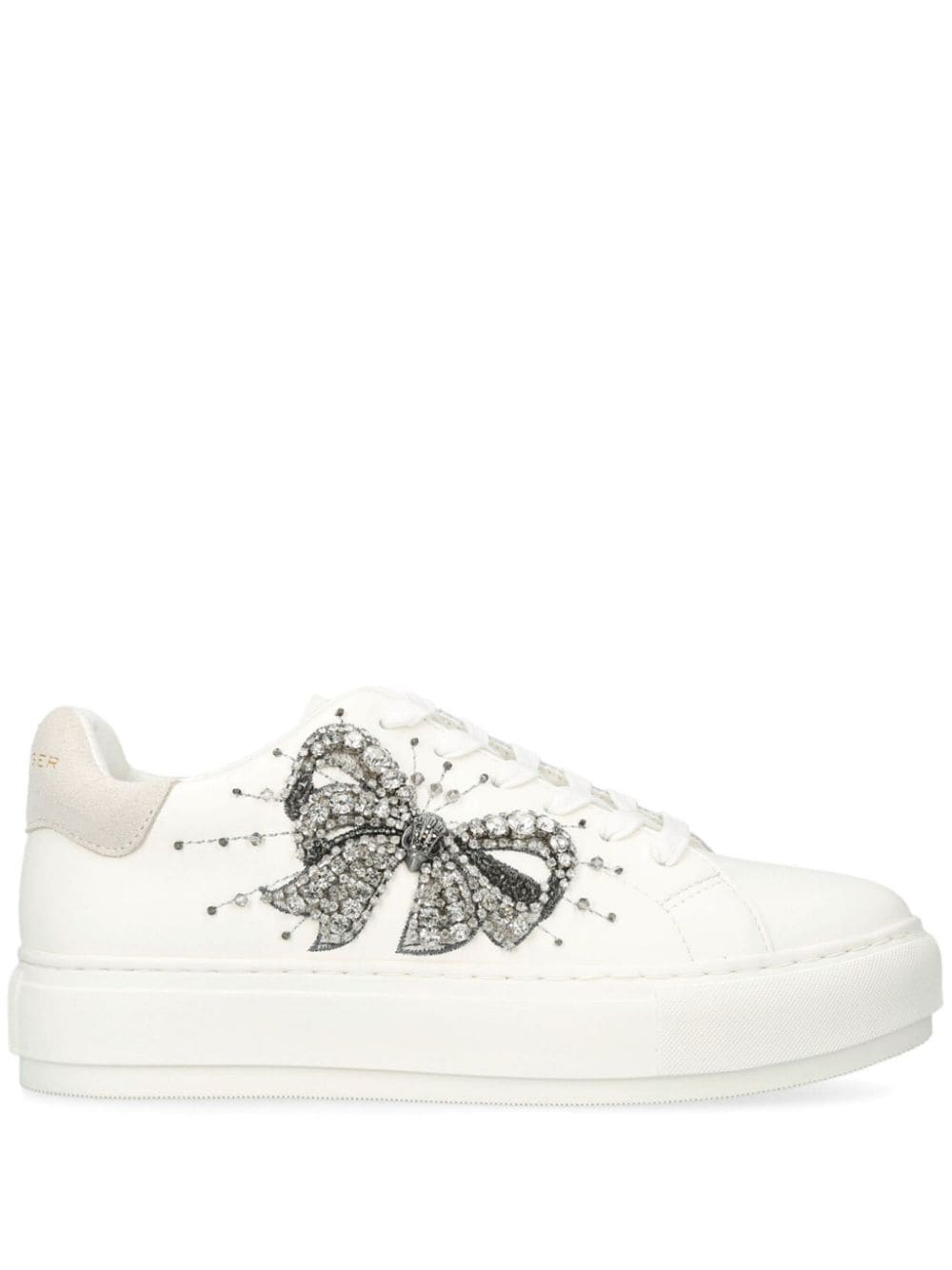 Kurt Geiger London Laney Bow crystal-embellished sneakers - White von Kurt Geiger London