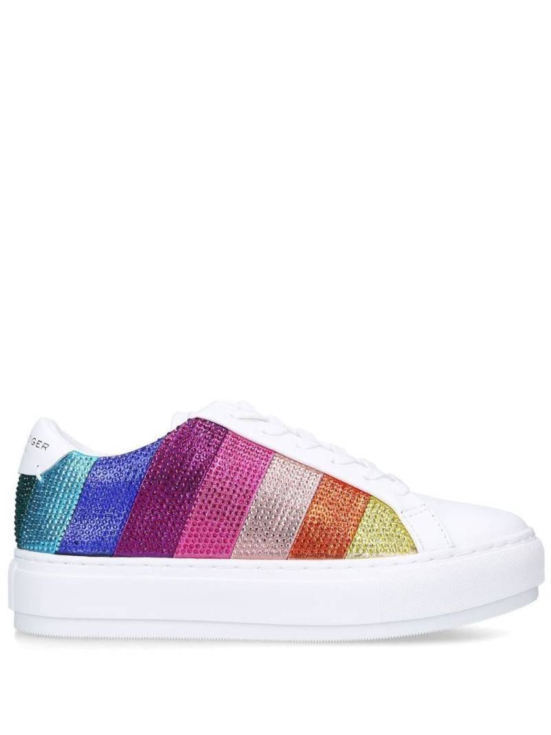 Kurt Geiger London Laney rainbow stripe low-top sneakers - White von Kurt Geiger London