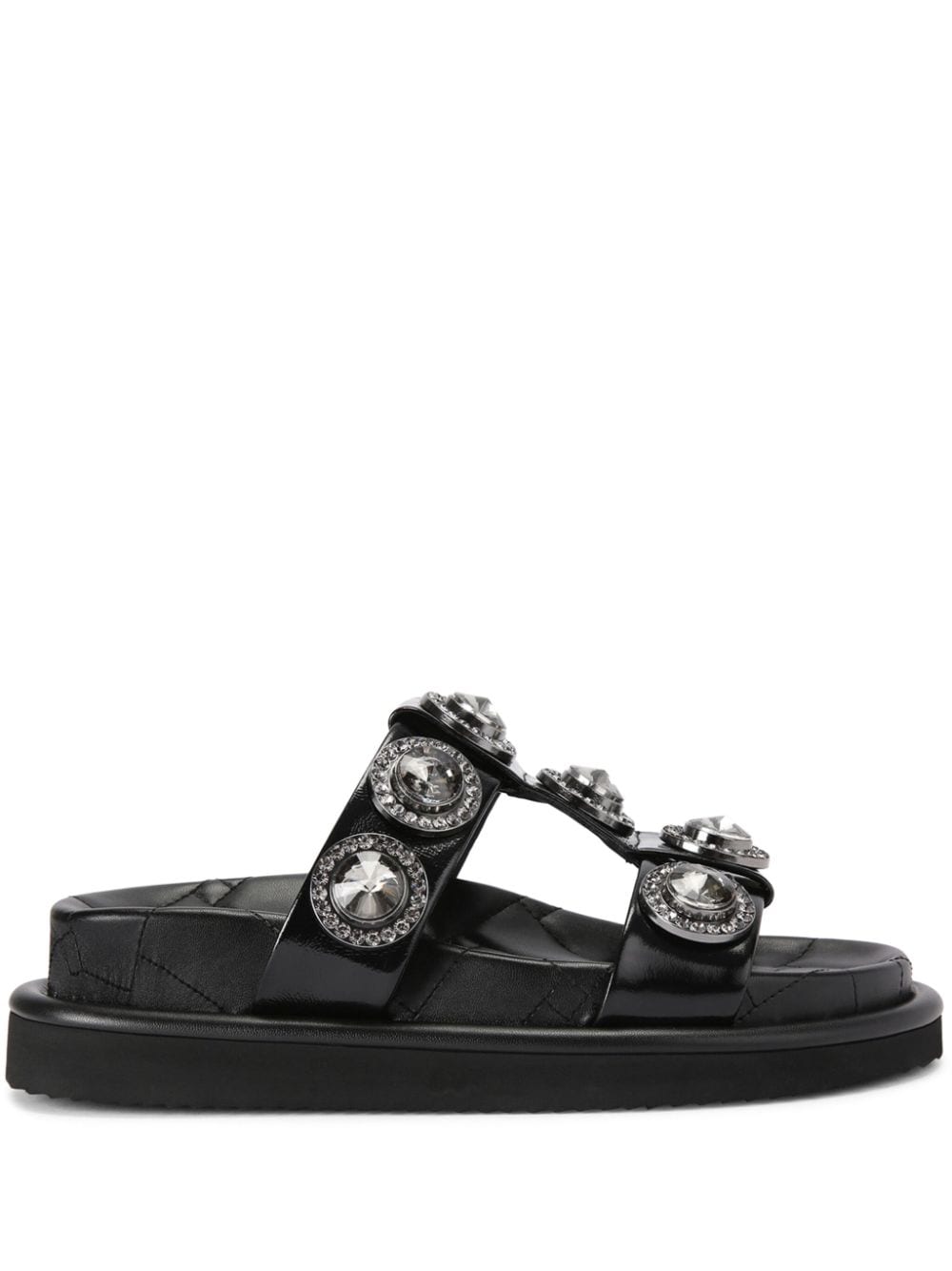 Kurt Geiger London Orson Crystal leather sandals - Black von Kurt Geiger London