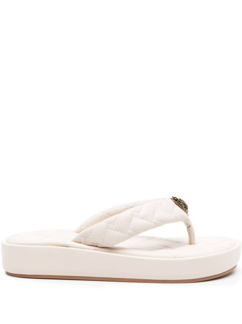 Kurt Geiger London eagle head-charm leather flip flops - Neutrals von Kurt Geiger London