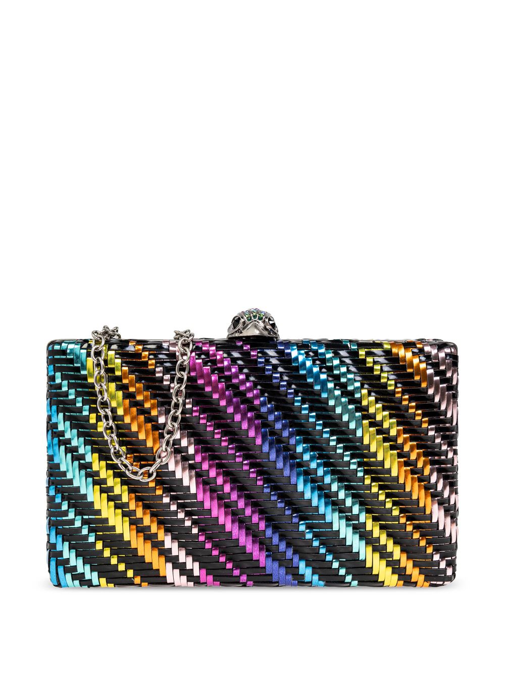 Kurt Geiger London striped woven clutch bag - Black von Kurt Geiger London