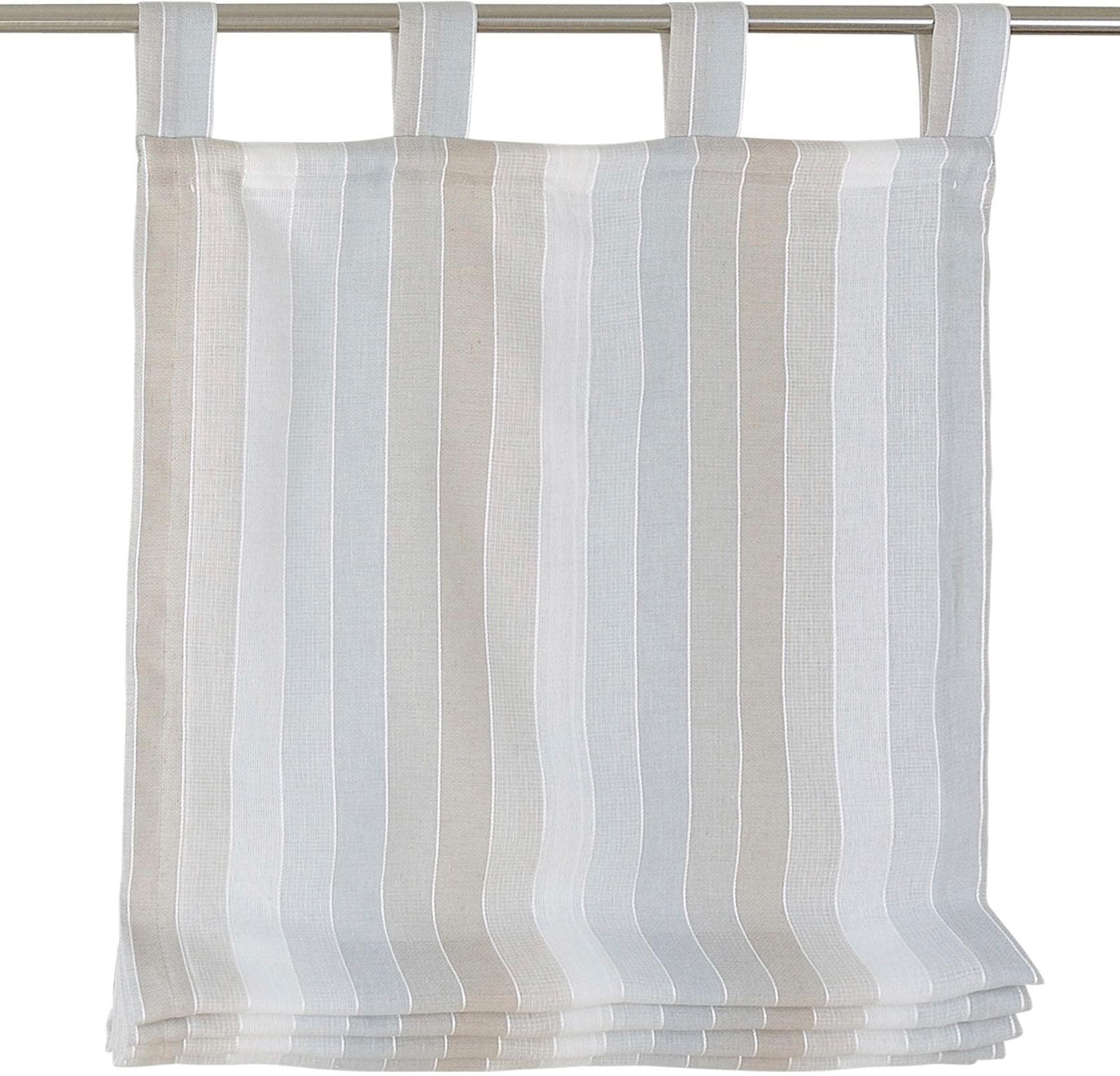 Kutti Raffrollo »Claire«, mit Schlaufen, freihängend, gestreift, Webstreifen, Polyester, Schlaufengardine Kutti Raffrollo »Claire«, mit Schlaufen, freihängend, gestreift, Webstreifen, Polyester, Schlaufengardine von Kutti