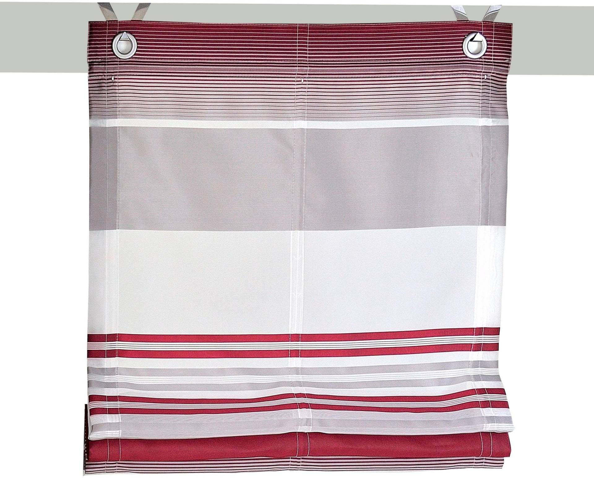 Kutti Raffrollo »Jamaica«, mit Hakenaufhängung, ohne Bohren, freihängend, halbtransparent, Polyester, gewebt, Streifen, mit Edelstahlhaken Kutti Raffrollo »Jamaica«, mit Hakenaufhängung, ohne Bohren, freihängend, halbtransparent, Polyester, gewebt, Streifen, mit Edelstahlhaken von Kutti