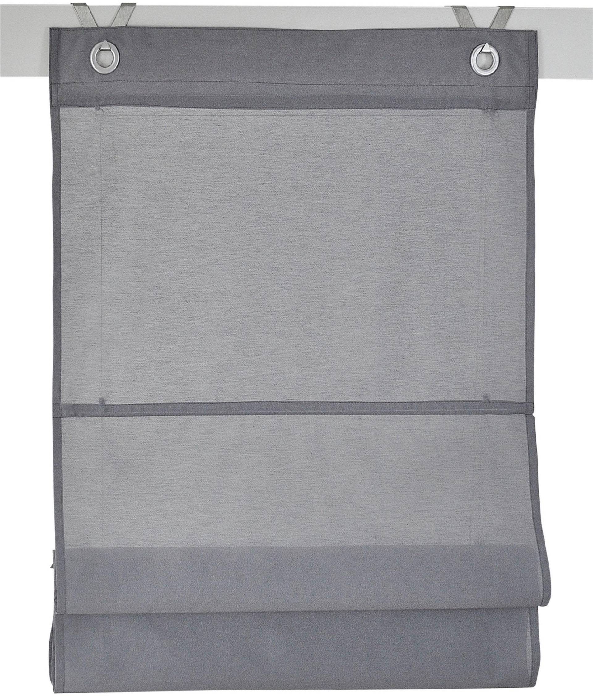 Kutti Raffrollo »Kessy Bessy«, mit Hakenaufhängung, ohne Bohren, freihängend, halbtransparent, Baumwolle, Polyester, Hakenaufhängung Kutti Raffrollo »Kessy Bessy«, mit Hakenaufhängung, ohne Bohren, freihängend, halbtransparent, Baumwolle, Polyester, Hakenaufhängung von Kutti