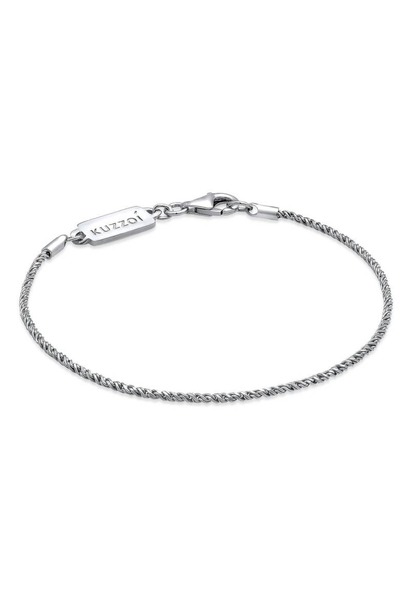 Armband Basic Kordelkette Gedreht 925 Silber Damen Silber 19cm von Kuzzoi