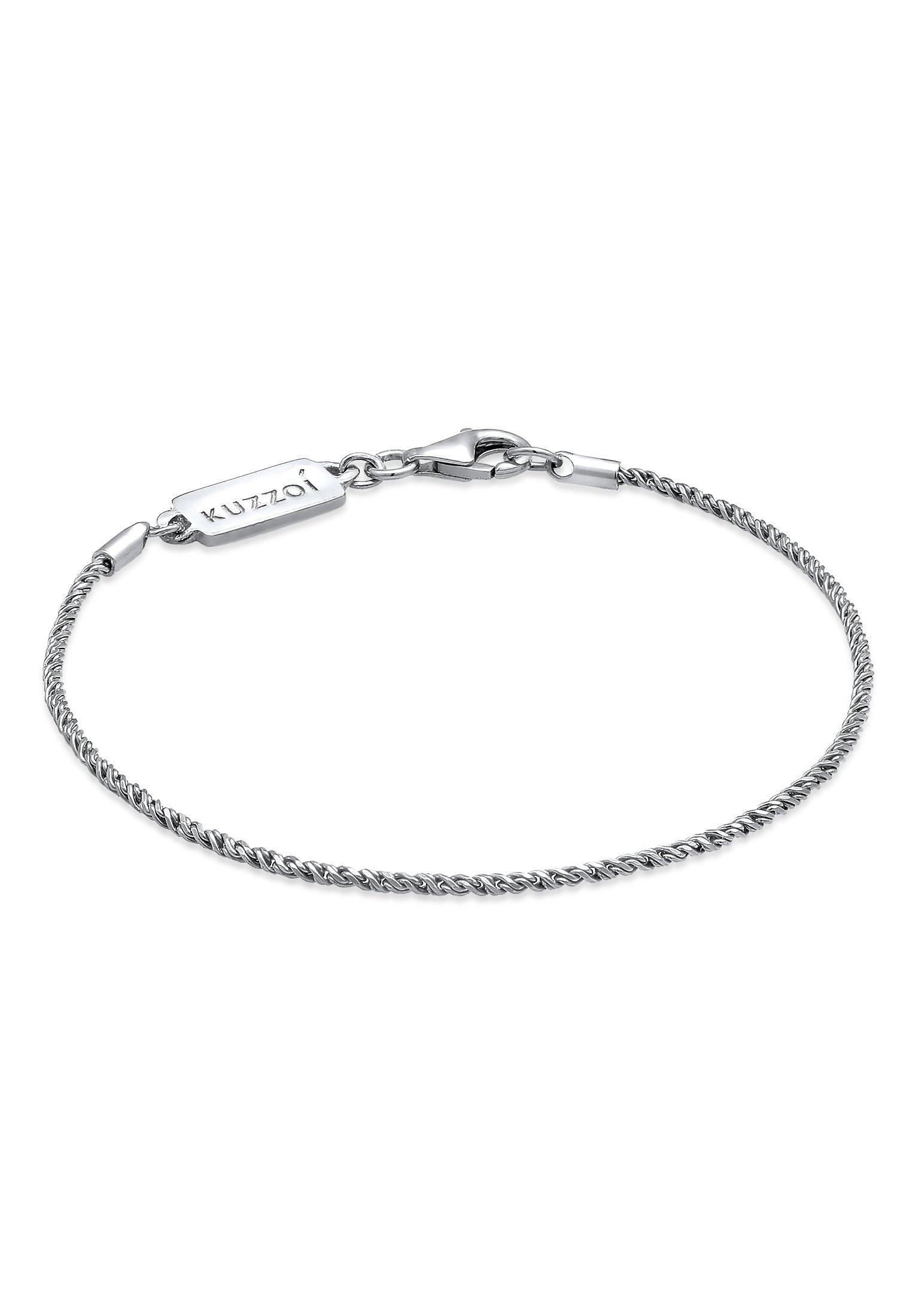 Armband Basic Kordelkette Gedreht 925 Silber Damen Silber 21cm von Kuzzoi