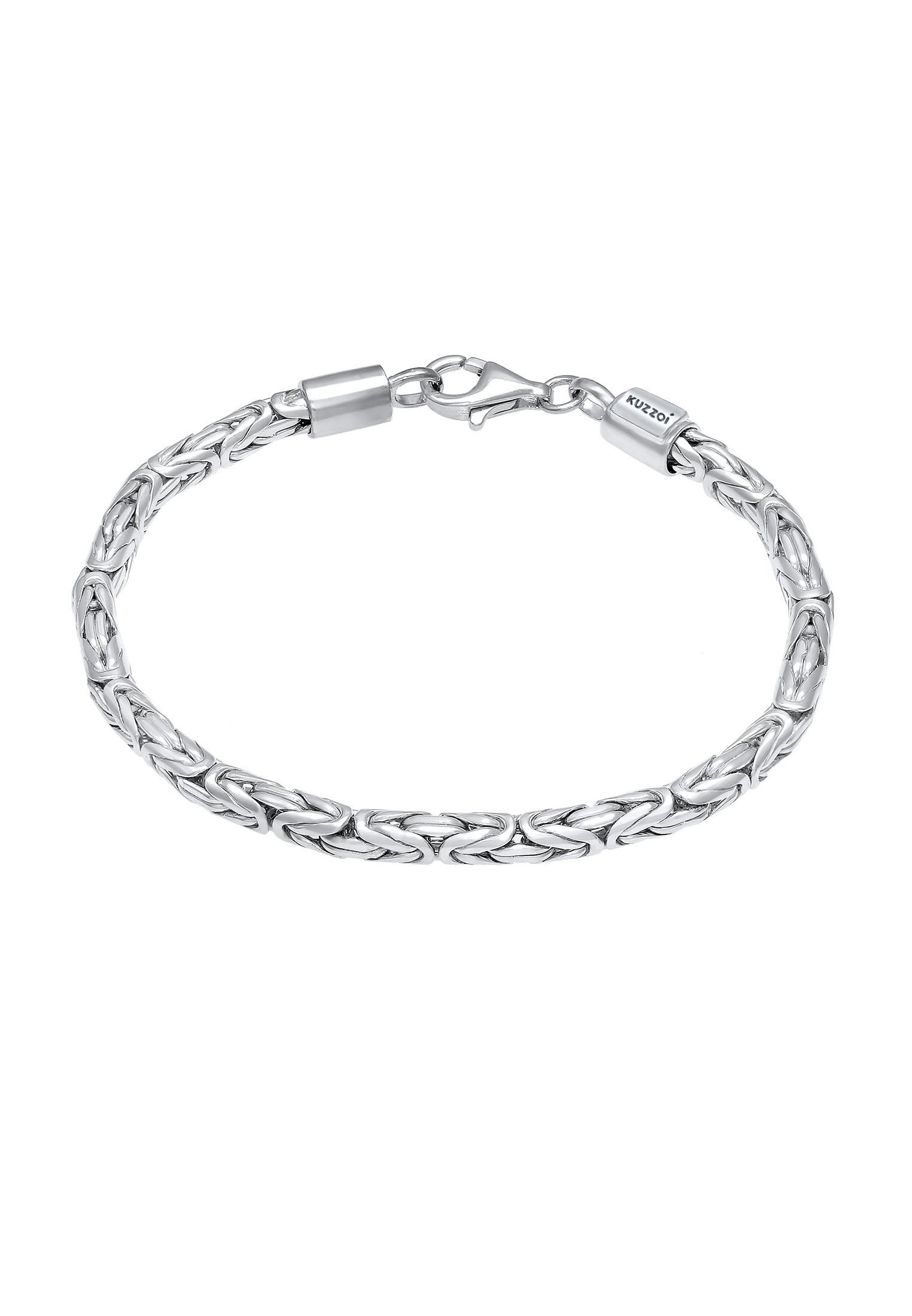 Kuzzoi - Armband Basic Männer Königskette Robust Massiv, 21cm, Silber von Kuzzoi