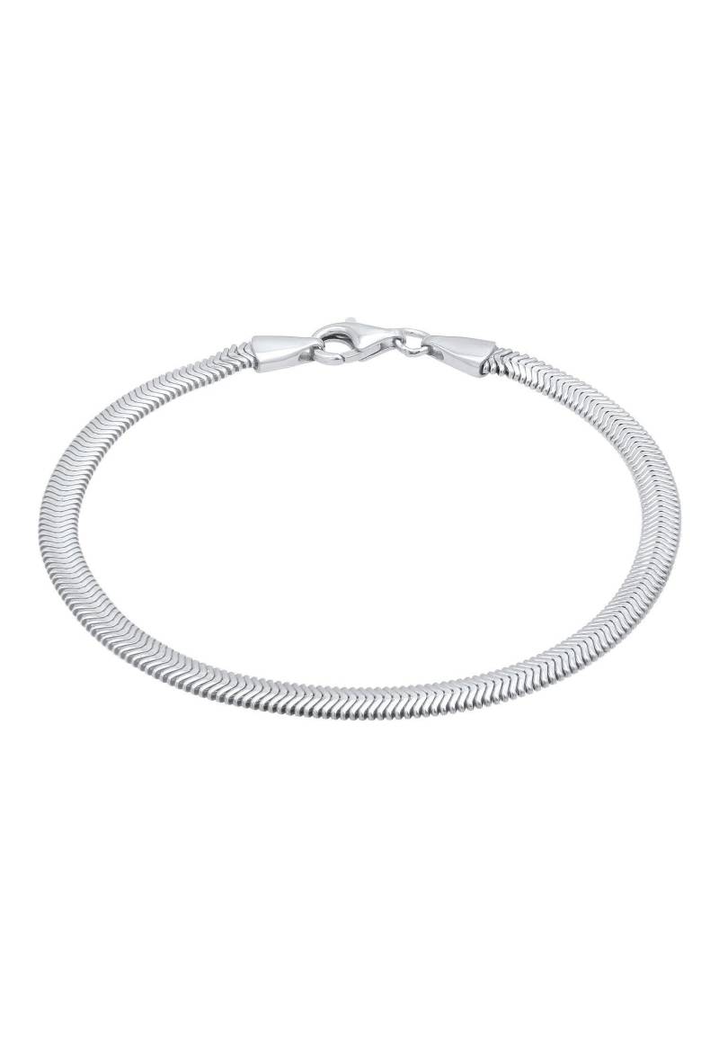 Armband Flach Elegant Schlangenkette Fischgräte 925 Silber Damen Silber 23cm von Kuzzoi