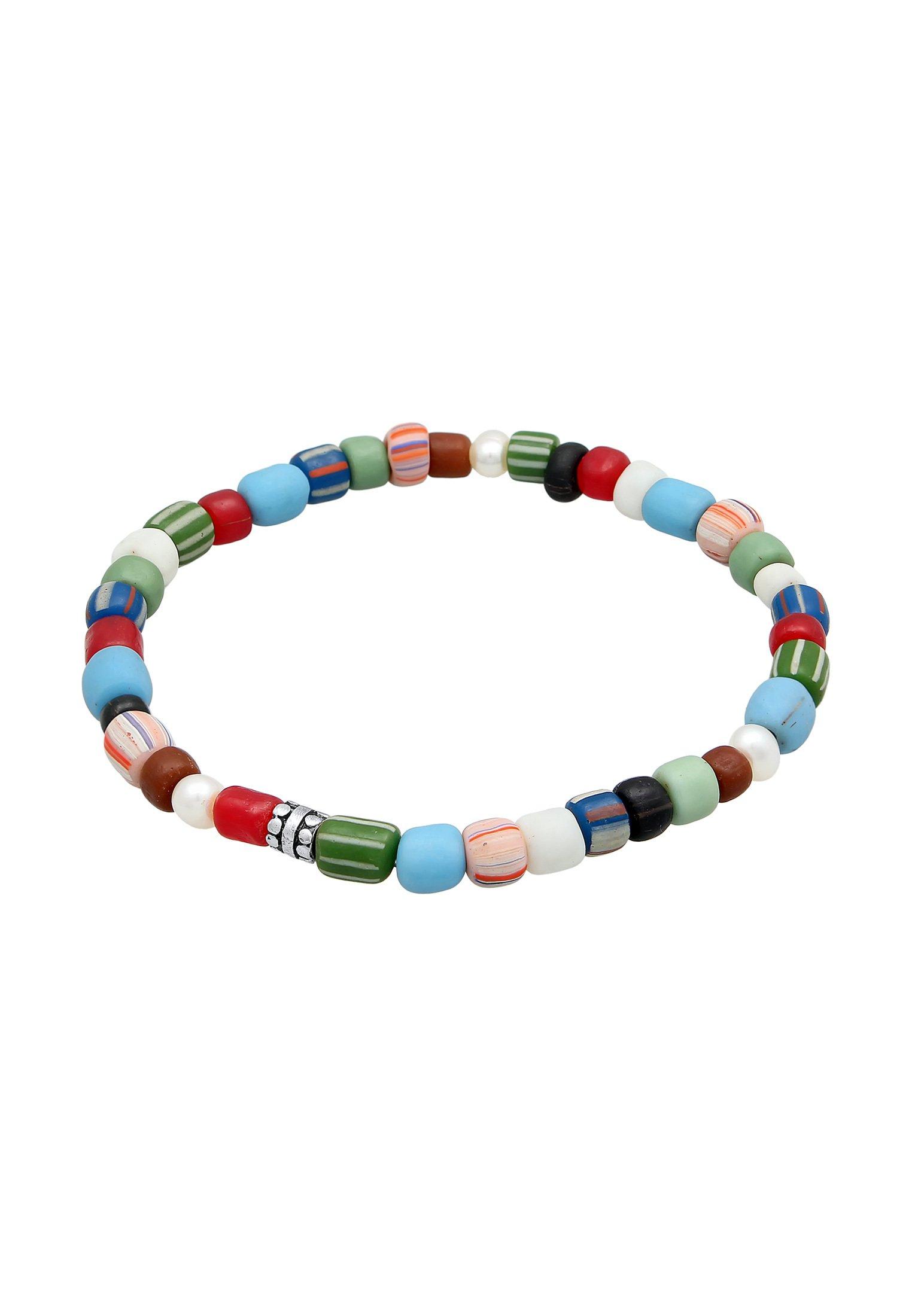 Armband Glas Beads Bunt Süßwasserperlen Damen Multicolor 21cm von Kuzzoi