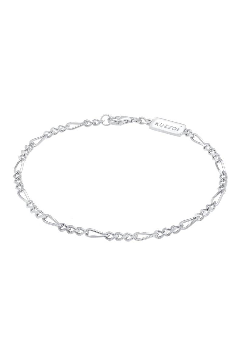 Armband Männer Figaro Massiv Basic 925er Silber Damen Silber 19cm von Kuzzoi