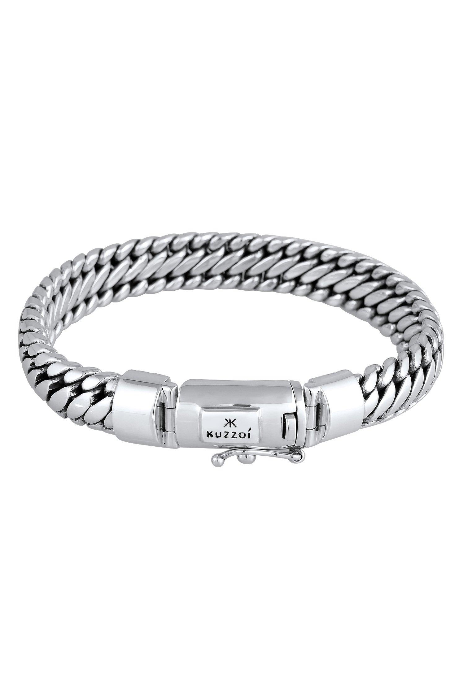 Armband Rund Basic Geflochtene Optik Damen Silber 21cm von Kuzzoi