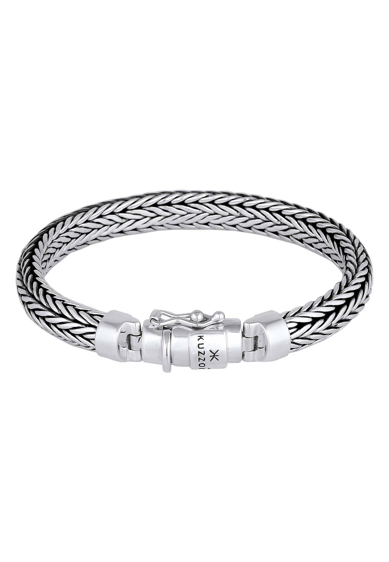 Armband Zopfglieder Kastenverschluss Damen Silber 19cm von Kuzzoi