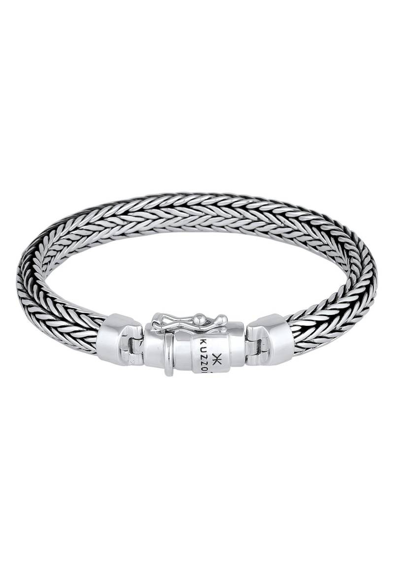 Armband Zopfglieder Kastenverschluss Damen Silber 21cm von Kuzzoi