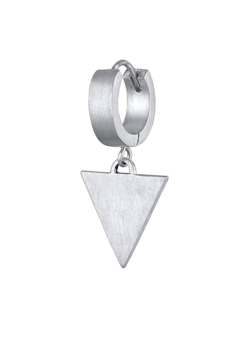 Ohrringe Single Creole Dreieck Matt 925 Sterling Silber Damen Silber ONE SIZE von Kuzzoi