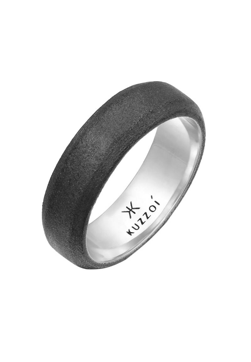 Ring Bandring Basic 925 Silber Damen Schwarz 56mm von Kuzzoi