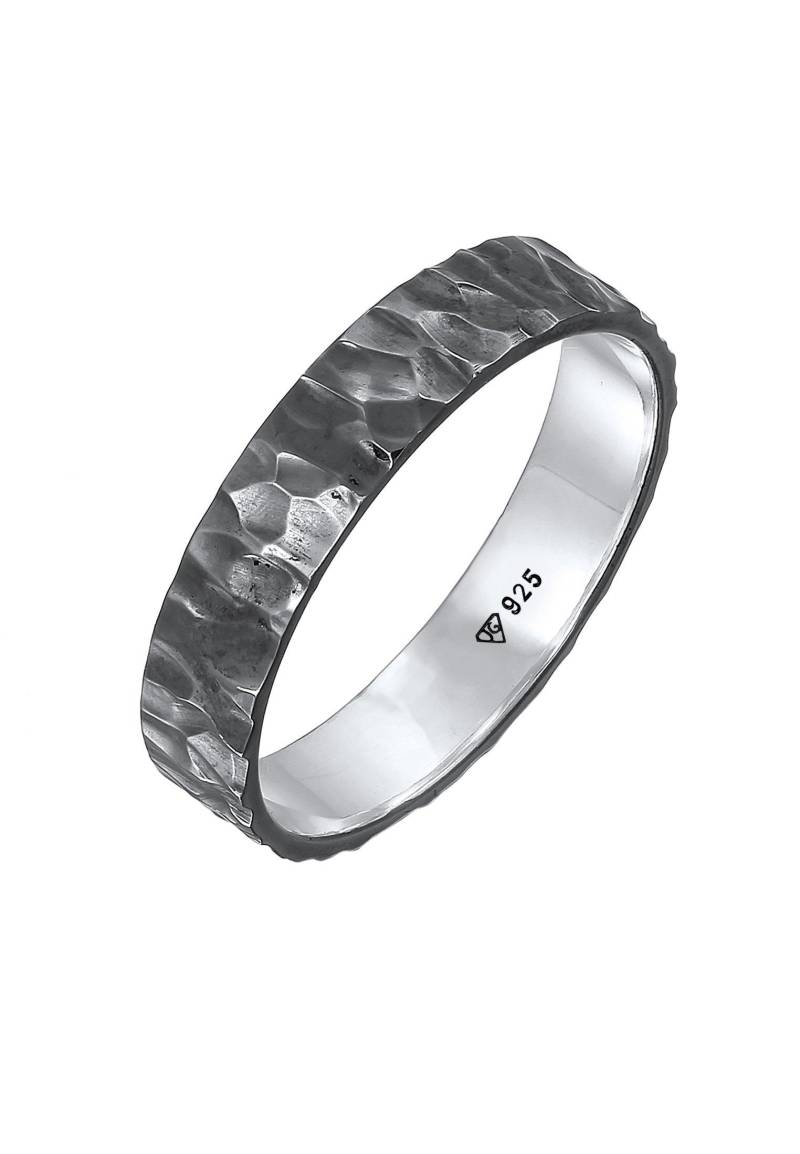 Ring Bandring Freundschaftsring 925 Silber Damen Schwarz 54mm von Kuzzoi