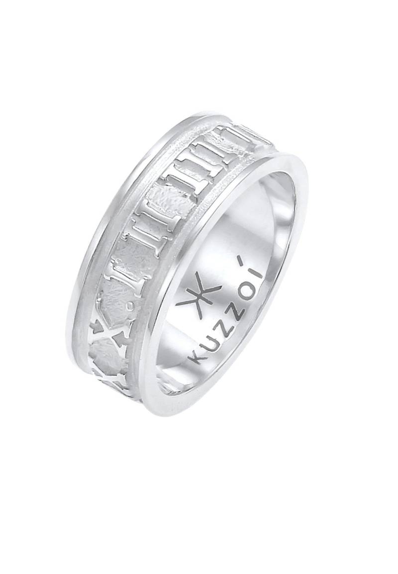 Ring Bandring Römische Zahlen 925 Silber Damen Silber 60mm von Kuzzoi