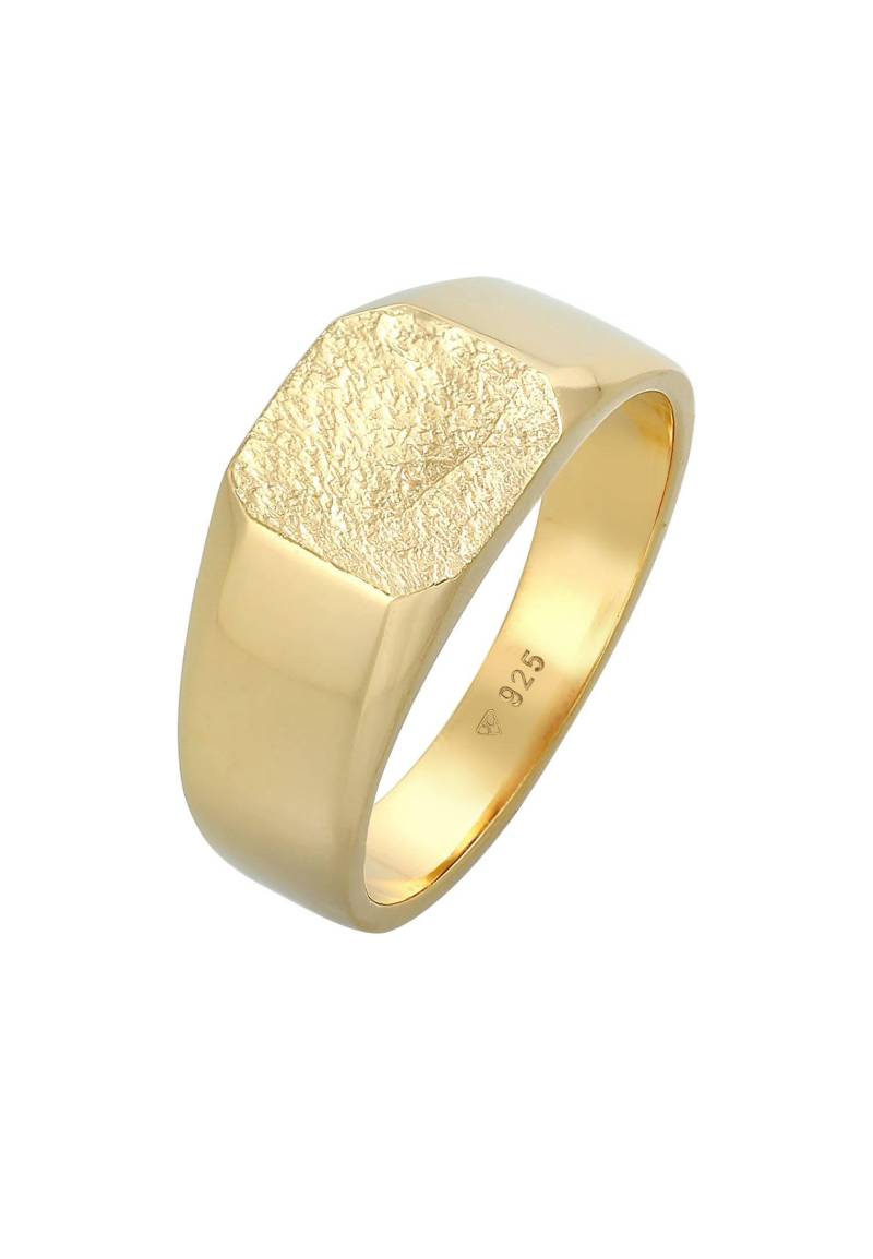 Ring Basic Siegelring Quadrat Matt 925 Silber Damen Gold 56mm von Kuzzoi