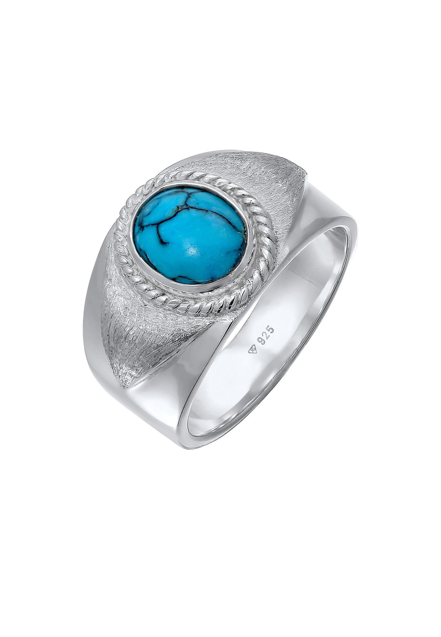 Ring Herrren Siegelring Türkiser Howlith 925 Silber Damen Silber 64mm von Kuzzoi