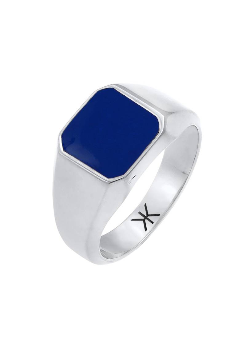 Ring Siegelring Emaille Blau Basic 925 Silber Damen Silber 60mm von Kuzzoi