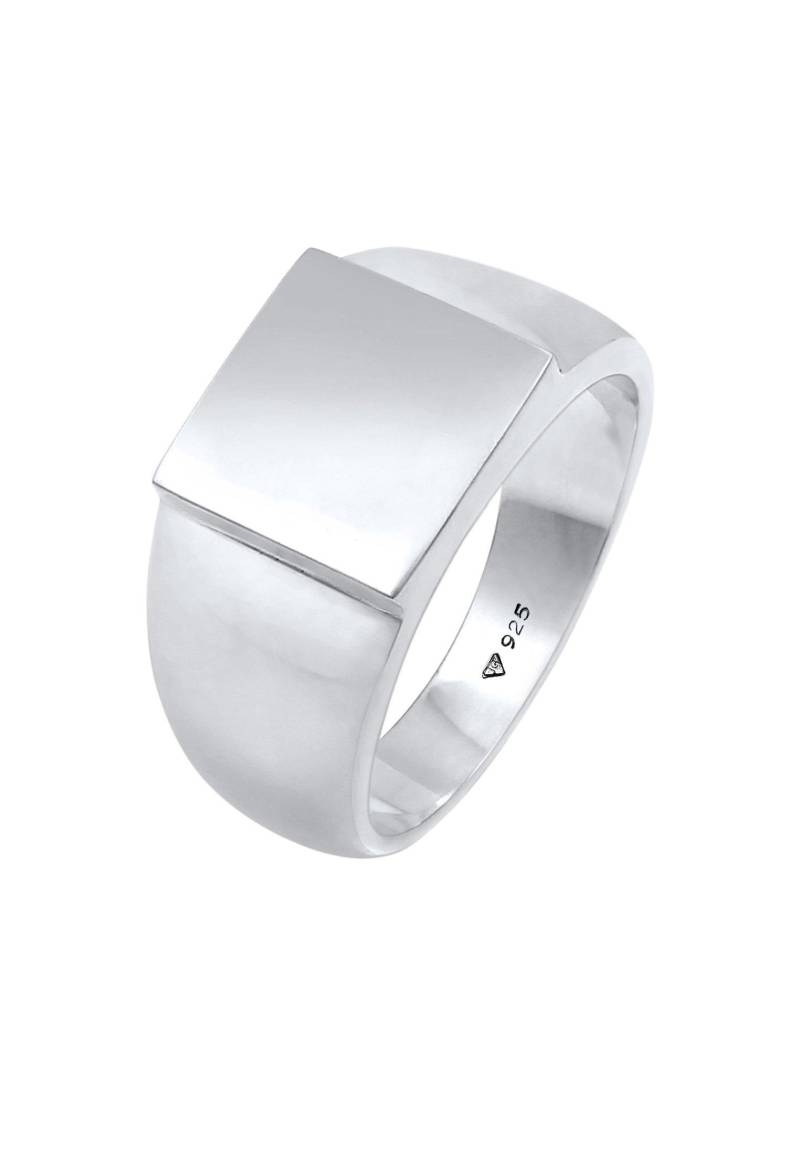 Ring Siegelring Rechteckig Glanz 925 Silber Damen Silber 58mm von Kuzzoi