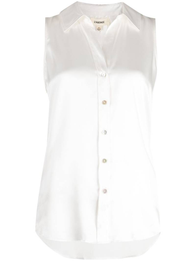 L'Agence Emmy sleeveless silk shirt - White von L'Agence