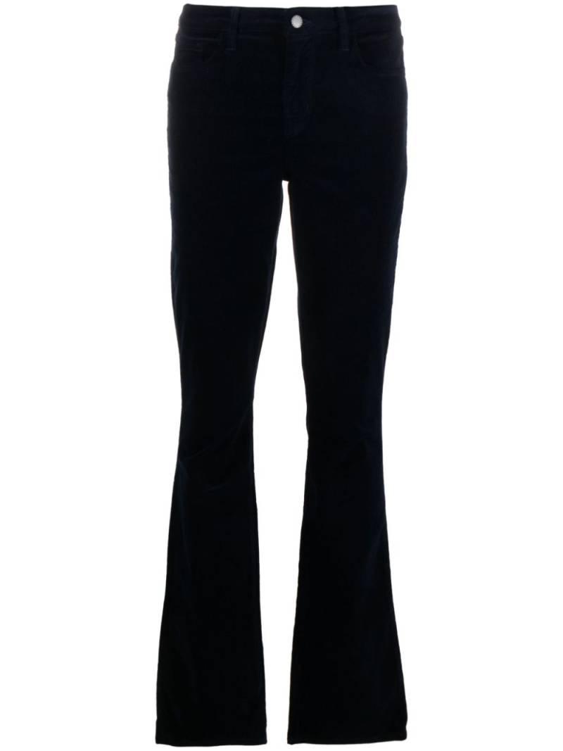 L'Agence Stevie mid-rise flared velvet trousers - Blue von L'Agence