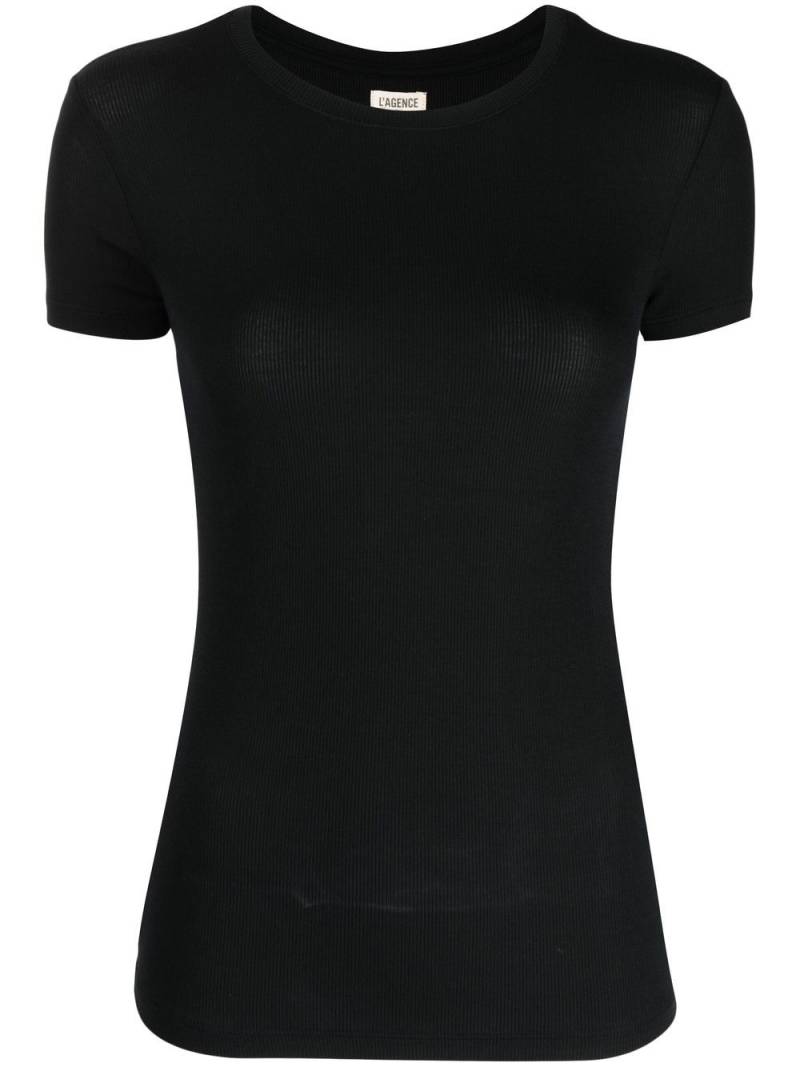 L'Agence round-neck short-sleeved top - Black von L'Agence