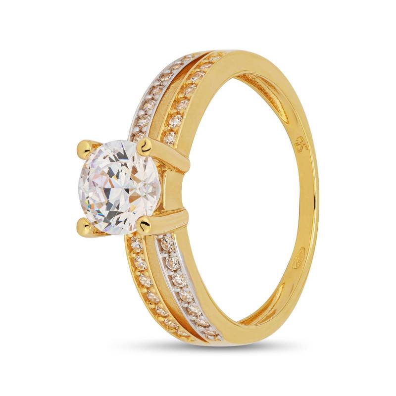 Ring Mit Zirkonia Damen Zweifarbig 52 von L' Atelier Gold 18 Karat by Manor