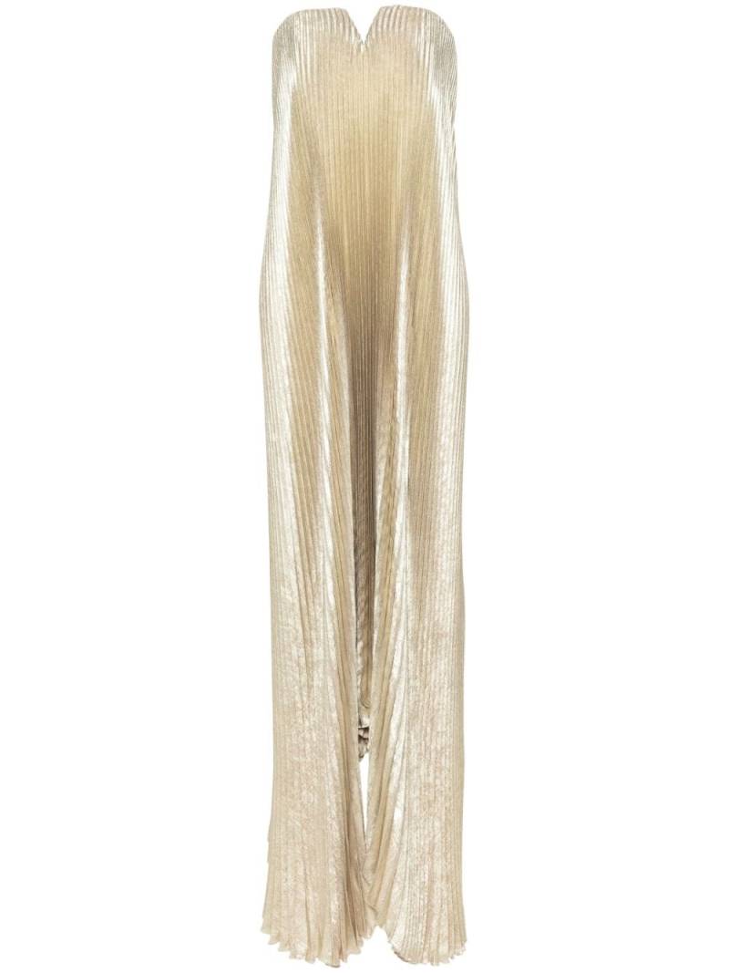 L'IDÉE Black Tie pleated gown - Gold von L'IDÉE