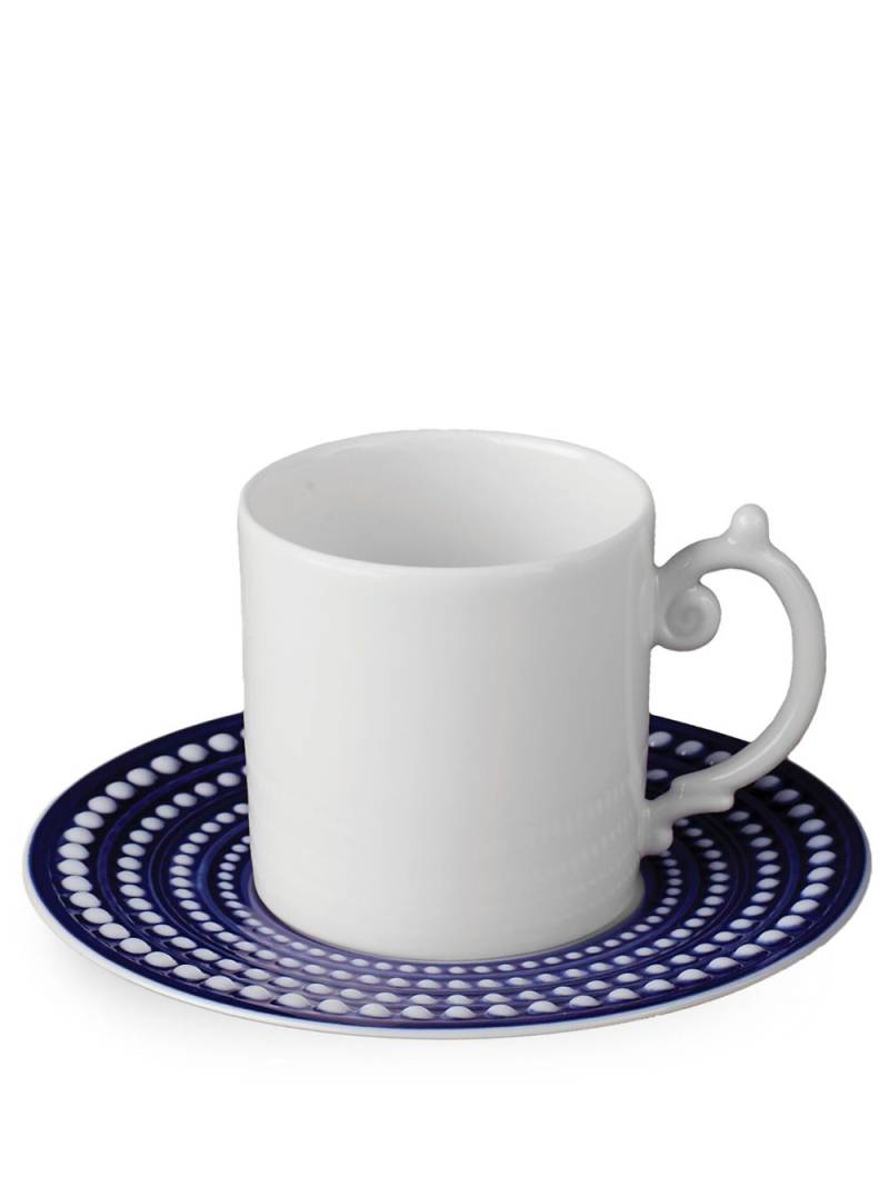 L'Objet Perlée espresso cup and saucer - Blue von L'Objet