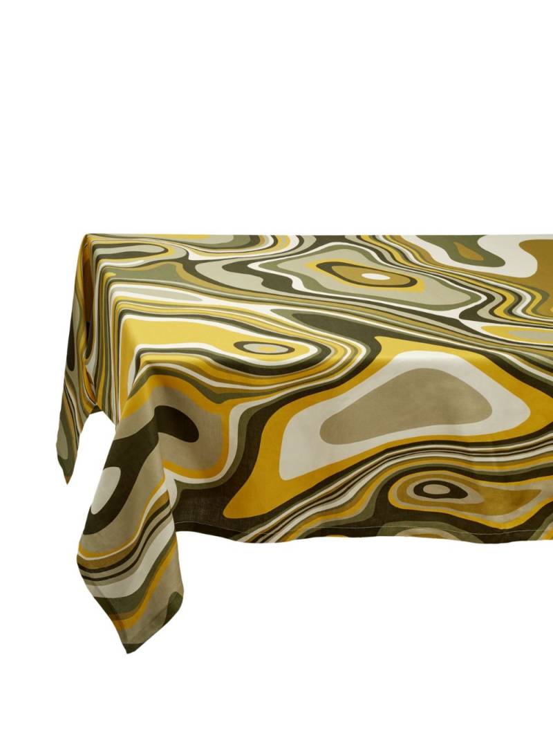 L'Objet Sateen Waves linen tablecloth - Green von L'Objet