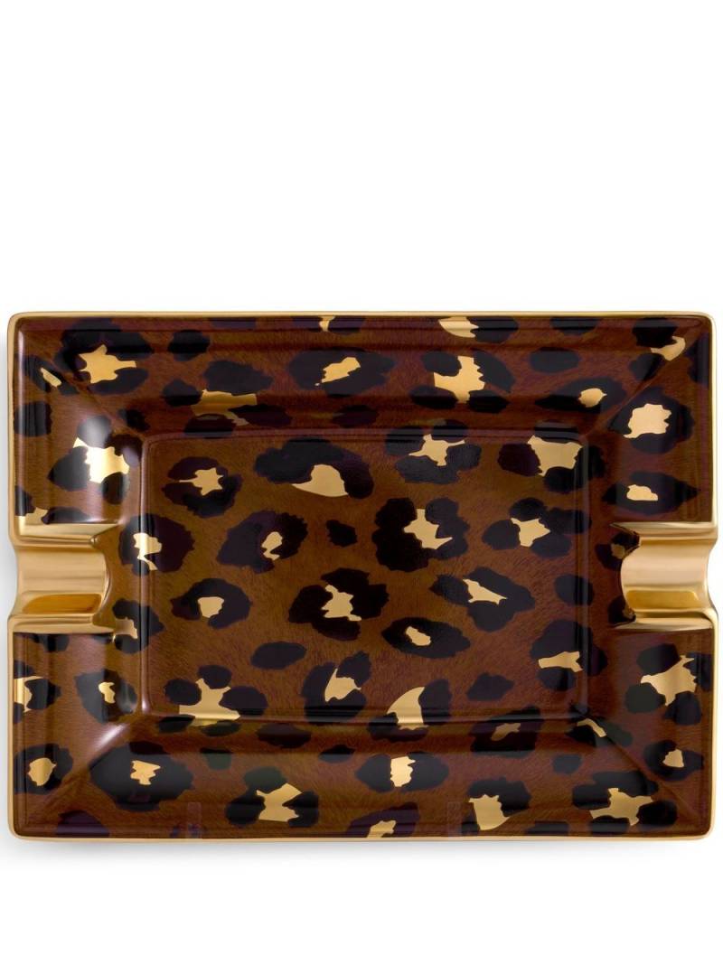 L'Objet leopard-print ashtray - Brown von L'Objet