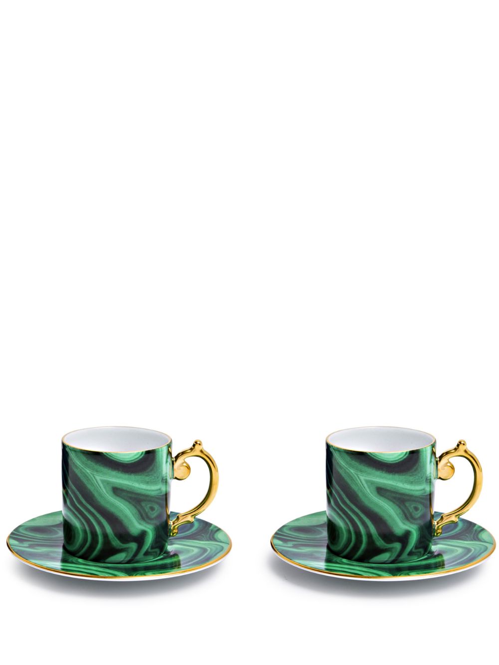 L'Objet malachite espresso cup and saucer (set of two) - Green von L'Objet