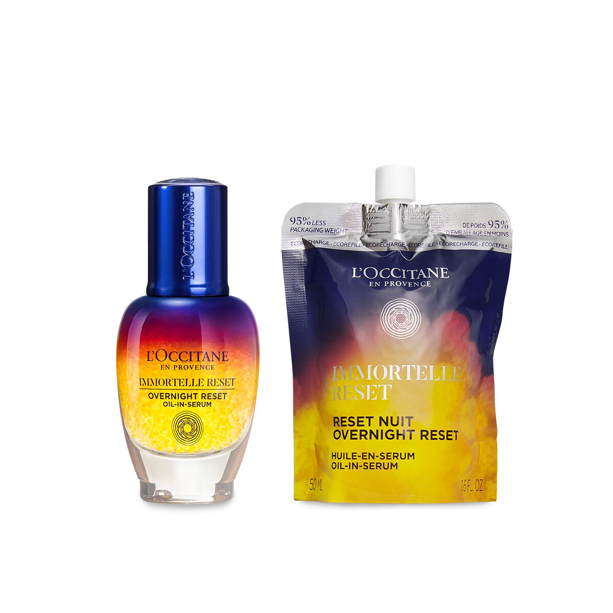 Duo Huile-en-Sérum Immortelle Reset Nuit 30ml et sa recharge - L'Occitane en Provence von L'Occitane en Provence