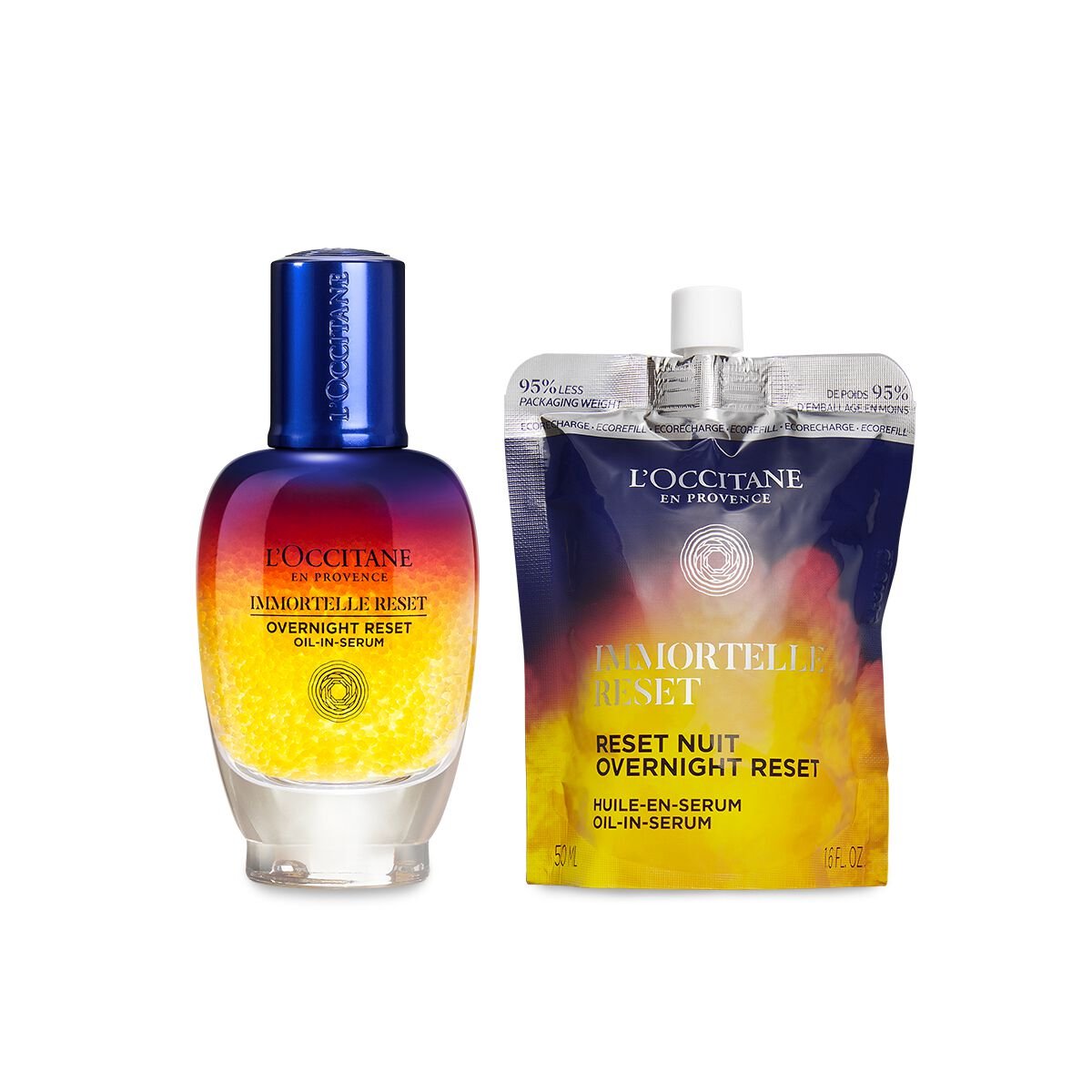 Duo Huile-en-Sérum Immortelle Reset Nuit 50ml et sa recharge - L'Occitane en Provence von L'Occitane en Provence