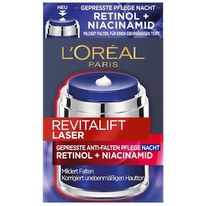 L’Oréal Paris Revitalift L’Oréal Paris Revitalift Laser Gepresste Anti-Falten Pflege Nacht mit Retinol + Niacinamid nachtcreme 50.0 ml von L’Oréal Paris