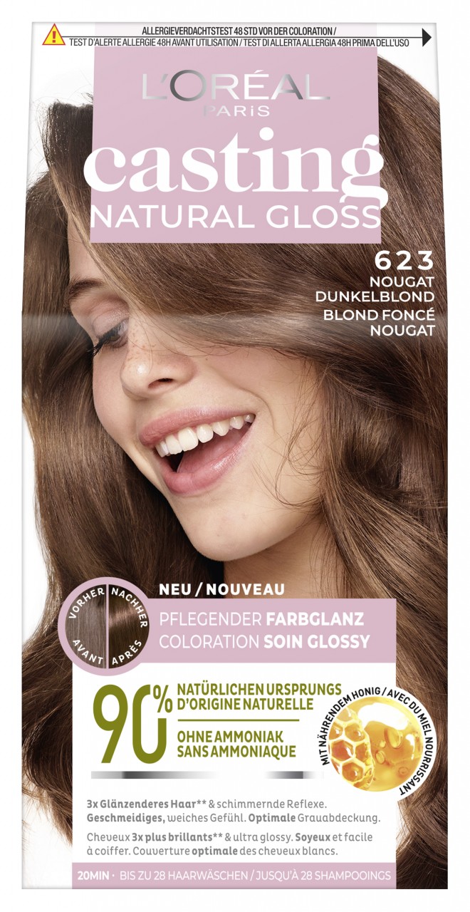 L'Oréal Casting - Natural Gloss Pflegende Intensivtönung 623 Nougat Dunkelblond von L'Oréal Paris