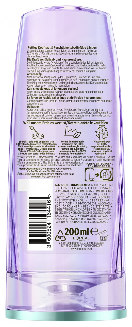 L'Oréal Elseve Haircare - Hydra Hyaluronic Pure Spülung von L'Oréal Paris