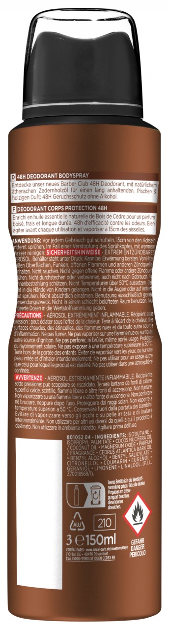 L'Oréal Men Expert - Barber Club 48h Deodorant Spray L'Oréal Men Expert - Barber Club 48h Deodorant Spray von L'Oréal Paris