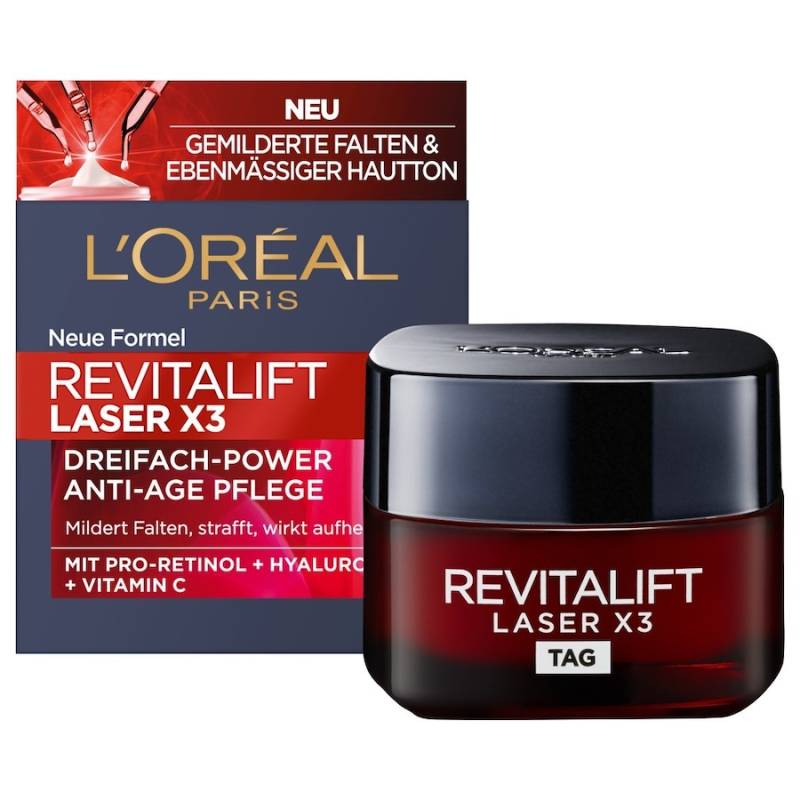 L’Oréal Paris Revitalift L’Oréal Paris Revitalift Laser X3 Dreifach-Power Anti-Age Tagespflege mit Pro-Retinol + Hyaluronsäure + Vitamin C antiaging_pflege 50.0 ml von L’Oréal Paris