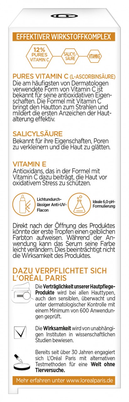 L'Oreal Skincare - Revitalift Clinical 12% Pures Vitamin C Serum [+ Vitamin E + Salicylsäure] von L'Oréal Paris