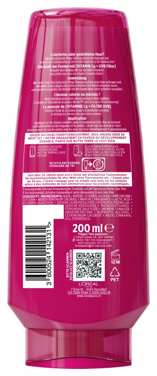 LOréal Elseve Haircare - Color Glanz Farbschutz Pflege Spülung LOréal Elseve Haircare - Color Glanz Farbschutz Pflege Spülung von L'Oréal Paris
