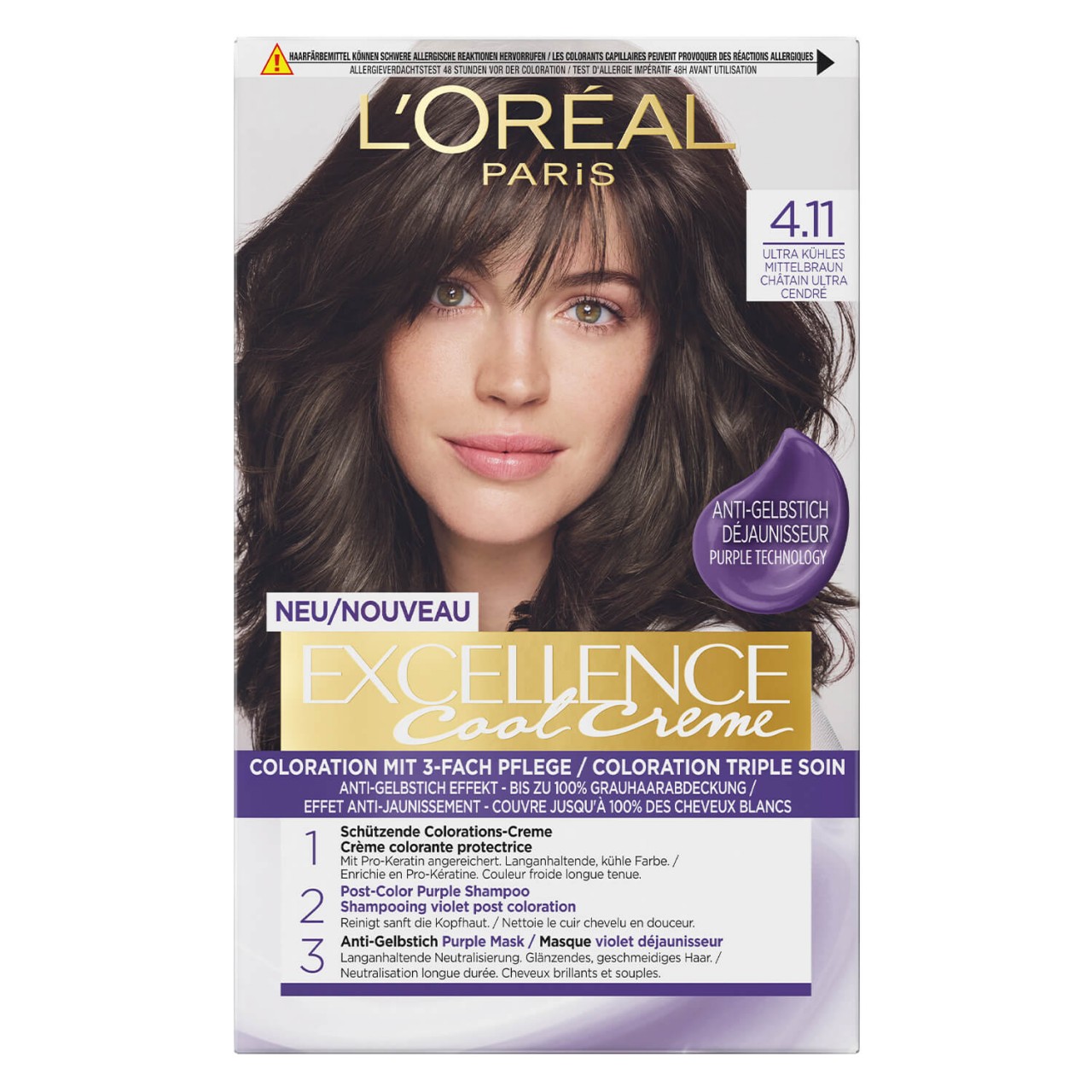 LOréal Excellence Color - Cool Crème 4.11 Ultra Kühles Mittelbraun von L'Oréal Paris